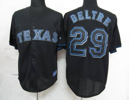 Rangers #29 Adrian Beltre Black Fashion Stitched MLB Jersey - Click Image to Close